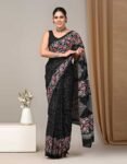 Pure Mul Cotton Hand Block Floral Print Saree | Shriyyum Handloom Elegance