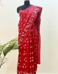 Pink Kantha Stitched Hand Embroidery Saree in Bangalore Silk