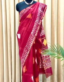 Maroon Chanderi Silk Saree | Handcrafted Elegance by Shriyyum Handloom