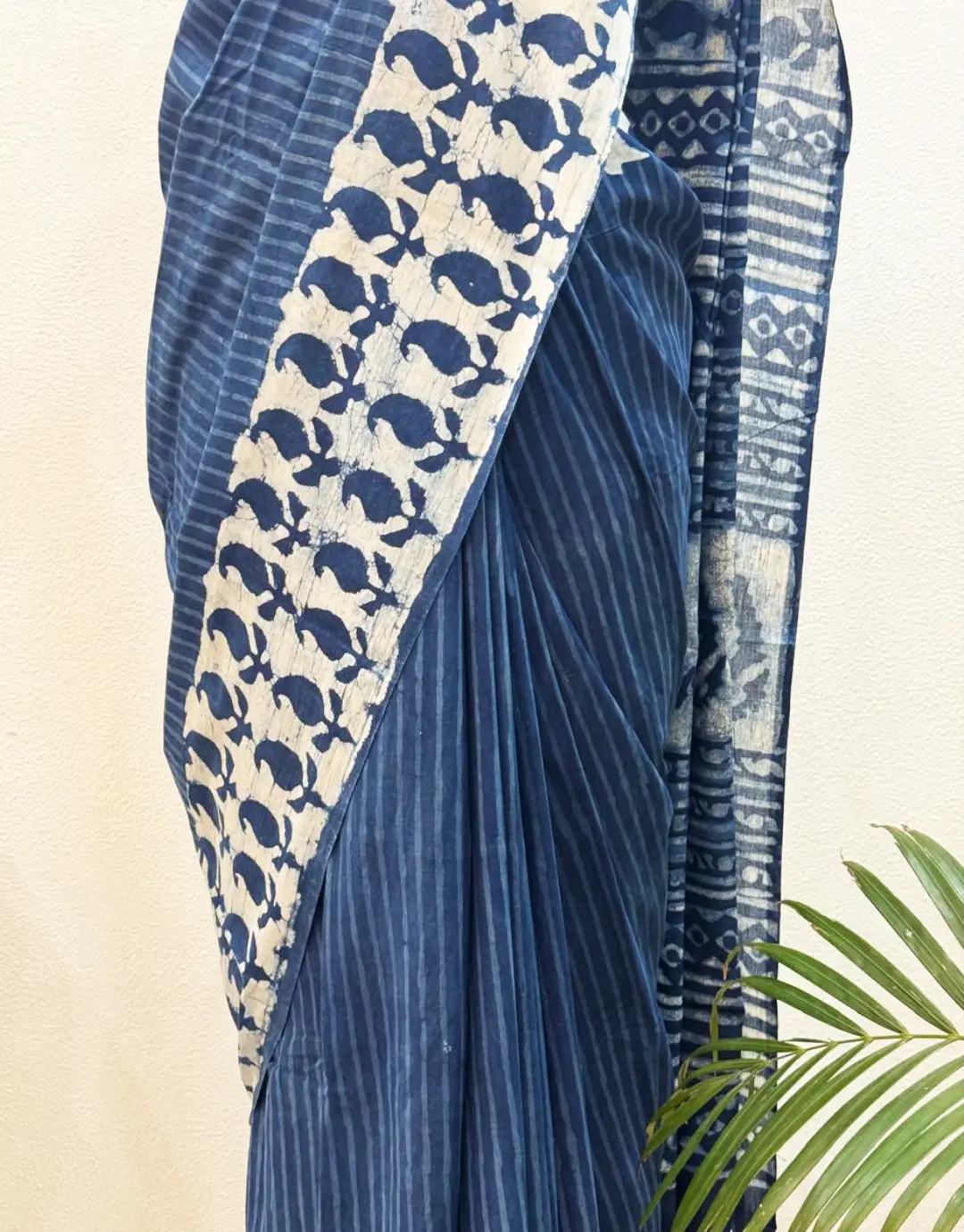 Pure Indigo Mul Cotton Saree for Everyday by Shriyyum Sarees Pure Indigo Mul Cotton Saree for Everyday by Shriyyum Sarees