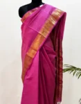 Pure Mulberry Silk Saree in Royal Mauve with Handwoven Golden Zari Border & Rich Pallu – Shriyyum Exclusive