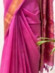 Pure Mulberry Silk Saree in Royal Mauve with Handwoven Golden Zari Border & Rich Pallu – Shriyyum Exclusive