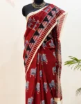 Pure Mul Cotton Hand Block Printed Saree