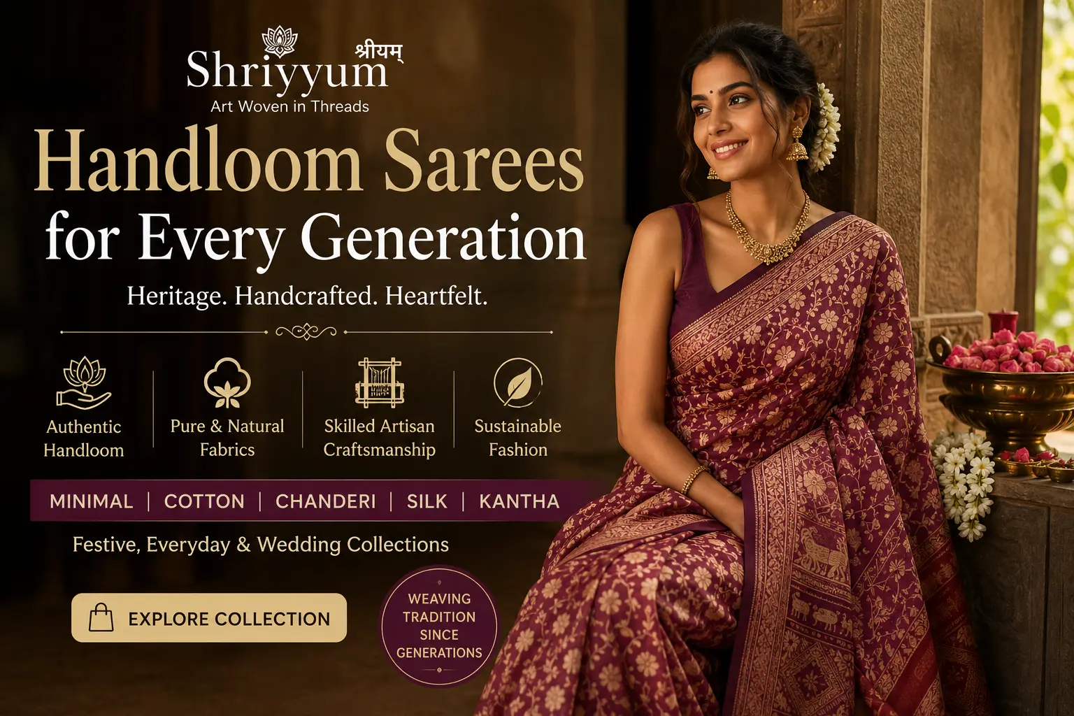 Why Handloom Sarees Are Becoming Every Generation's First Choice: A Complete Buying Guide by Shriyyum
